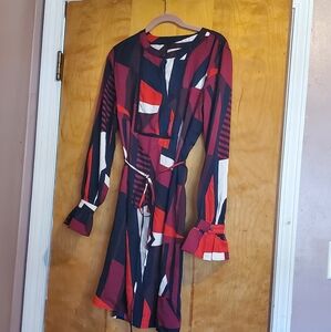 Stylish Geometric Print Dress Small. Loft
